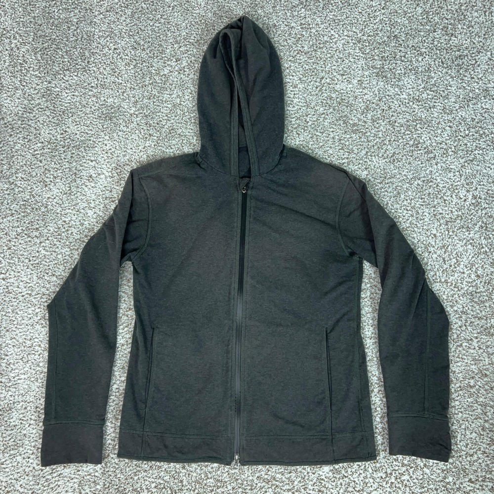 Lululemon Hoodie Mens Medium Gray Full Zip Athletic Training Jacket Sweatshirt